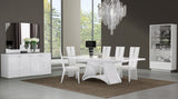 Modern White High Gloss Finish Dining Table