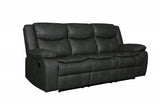 Modern Soft Gray Faux Leather Reclining Sofa