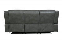 Modern Soft Gray Faux Leather Reclining Sofa