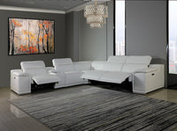 212" X 240" X 191.2" White Power Reclining 6"PC Sectional