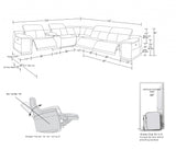 212" X 240" X 191.2" White Power Reclining 6"PC Sectional