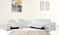 212" X 240" X 191.2" White Power Reclining 6"PC Sectional
