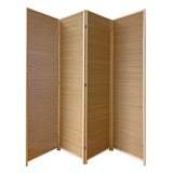 7' Light Bamboo 4 Panel Room Divider Screen