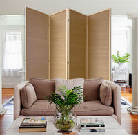 7' Light Bamboo 4 Panel Room Divider Screen