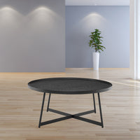 Modern Elegance Black Ash and Black Modern Round Coffee Table