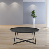 Modern Elegance Black Ash and Black Modern Round Coffee Table