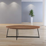 Modern Elegance Walnut Oval and Black Coffee Table