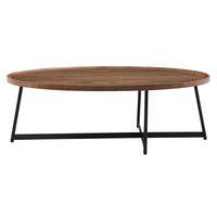 Modern Elegance Walnut Oval and Black Coffee Table