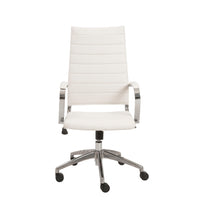 22.25" X 27" X 45.25" High Back Office Chair in White with Aluminum Base