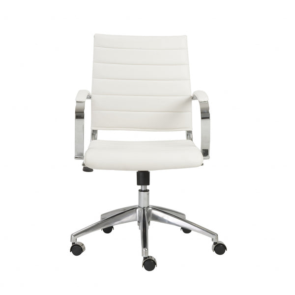 22.75" X 26.26" X 38" Low Back Office Chair in White with Aluminum Base