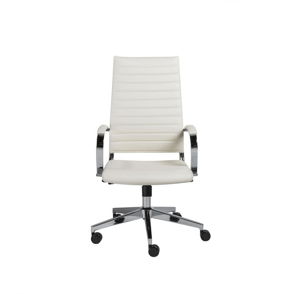 22.25" X 27.01" X 45.28" High Back Office Chair in White