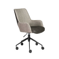 21.26" X 25.60" X 37.21" Tilt Office Chair in Light Gray Fabric and Dark Gray Leatherette with Black Base