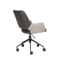 21.26" X 25.60" X 37.21" Tilt Office Chair in Light Gray Fabric and Dark Gray Leatherette with Black Base