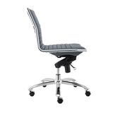 26.38" X 25.99" X 38.19" Low Back Office Chair without Armrests in Blue with Chromed Steel Base