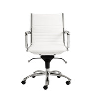 27.01" X 25.04" X 38" Low Back Office Chair in White with Chromed Steel Base