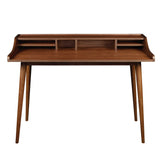 47" Walnut Manufactured Wood Rectangular Writing Desk