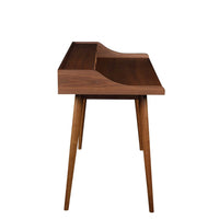 47" Walnut Manufactured Wood Rectangular Writing Desk