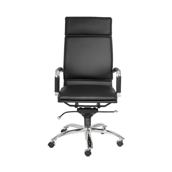 26.38" X 27.56" X 45.87" High Back Office Chair in Black with Chromed Steel Base