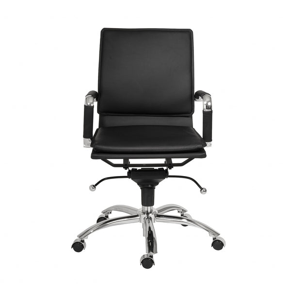 25.99" X 26.78" X 38.39" Low Back Office Chair in Black with Chromed Steel Base