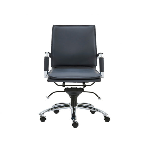 25.99" X 26.78" X 38.39" Low Back Office Chair in Blue with Chromed Steel Base