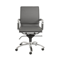 25.99" X 26.78" X 38.39" Low Back Office Chair in Gray with Chromed Steel Base