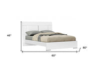 60 X 80 X 46 White Stainless Steel Queen Bed