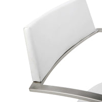 21 X 20 X 36-46 White Stainless Steel Bar Stool