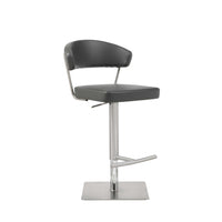 Black Upholstered Back and Seat Bar Stool