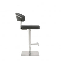 Black Upholstered Back and Seat Bar Stool