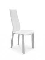 Set of 4 Modern Dining White Faux Leather Dining Chairs