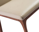 Set of 2 Taupe Faux Leather Dining Chairs