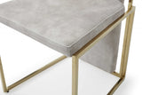 Set of 2 Ultra Modern Beige Suede and Gold Dining Chairs