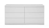 63" X 20" X 30" White Double Dresser