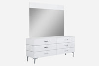 73" X 20" X 30" White Stainless Steel Double Dresser Extension