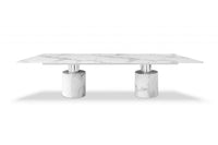 120 X 48 X 30 White Marble Stainless Steel Dining Table