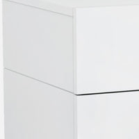 25 X 18 X 21 Gloss White Stainless Steel Nightstand