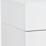 25 X 18 X 21 Gloss White Stainless Steel Nightstand