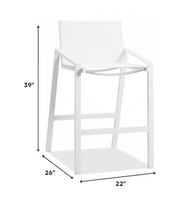 Set of 2 White Stainless Steel Bar Stools