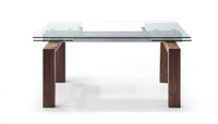 63 X 35 X 30 Walnut Solid Wood Extendable Dining Table