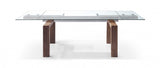 63 X 35 X 30 Walnut Solid Wood Extendable Dining Table