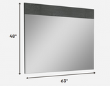 63 X 1 X 48 Gloss Grey Glass Mirror