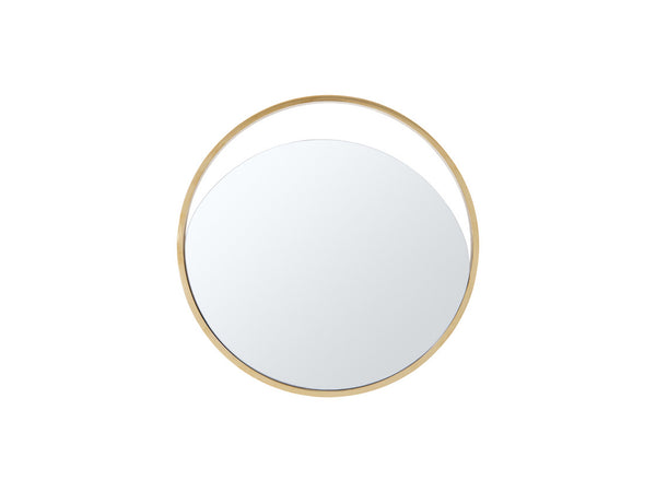23 X 1.5 X Black Polished Gold Glass Small Round Mirror