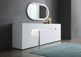 53 X 31 X 2 White Stainless Steel Mirror