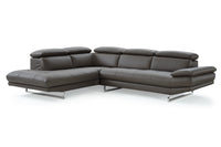 110" X 88" X 29"/37" Dark Gray Leather Sectional