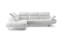 110" X 88" X 29"/37" White Leather Sectional