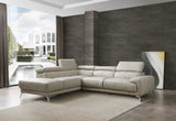 107" X 88" X 30"/38" Light Gray Leather Sectional