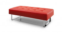 52 X 24 X 16 Red Faux Leather Bench