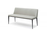 51 X 22 X 30 Light Grey Faux Leather Bench