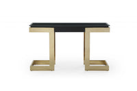 52 X 18 X 43 Black Polished Gold Stainless Console
