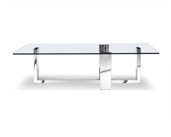 59 X 28 X 16 Clear Glass Coffee Table